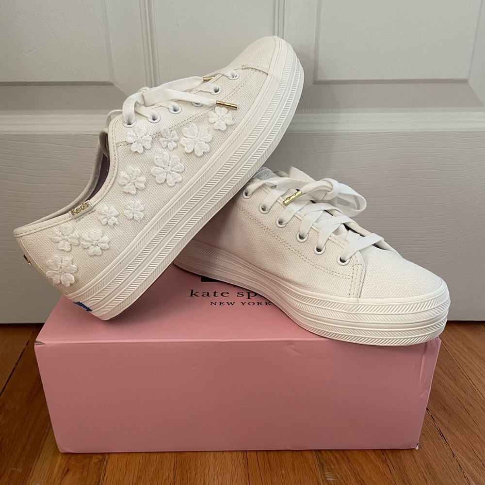 Keds Kate Spade White Floral Sneakers